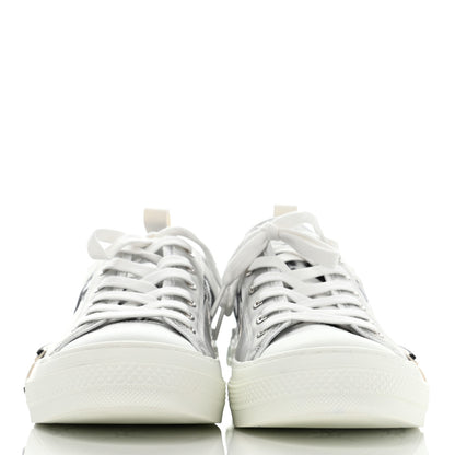 Christian Dior Technical Canvas Oblique Mens B23 Low Top Sneaker 44 White Black 2 of 8
