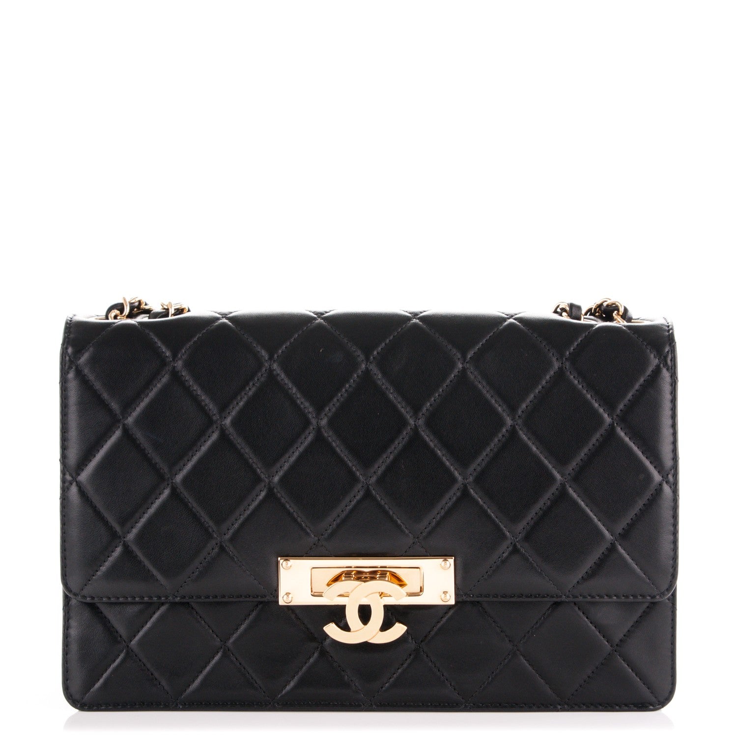 Chanel Lambskin Quilted Large Golden Class Flap Black 1 of 7