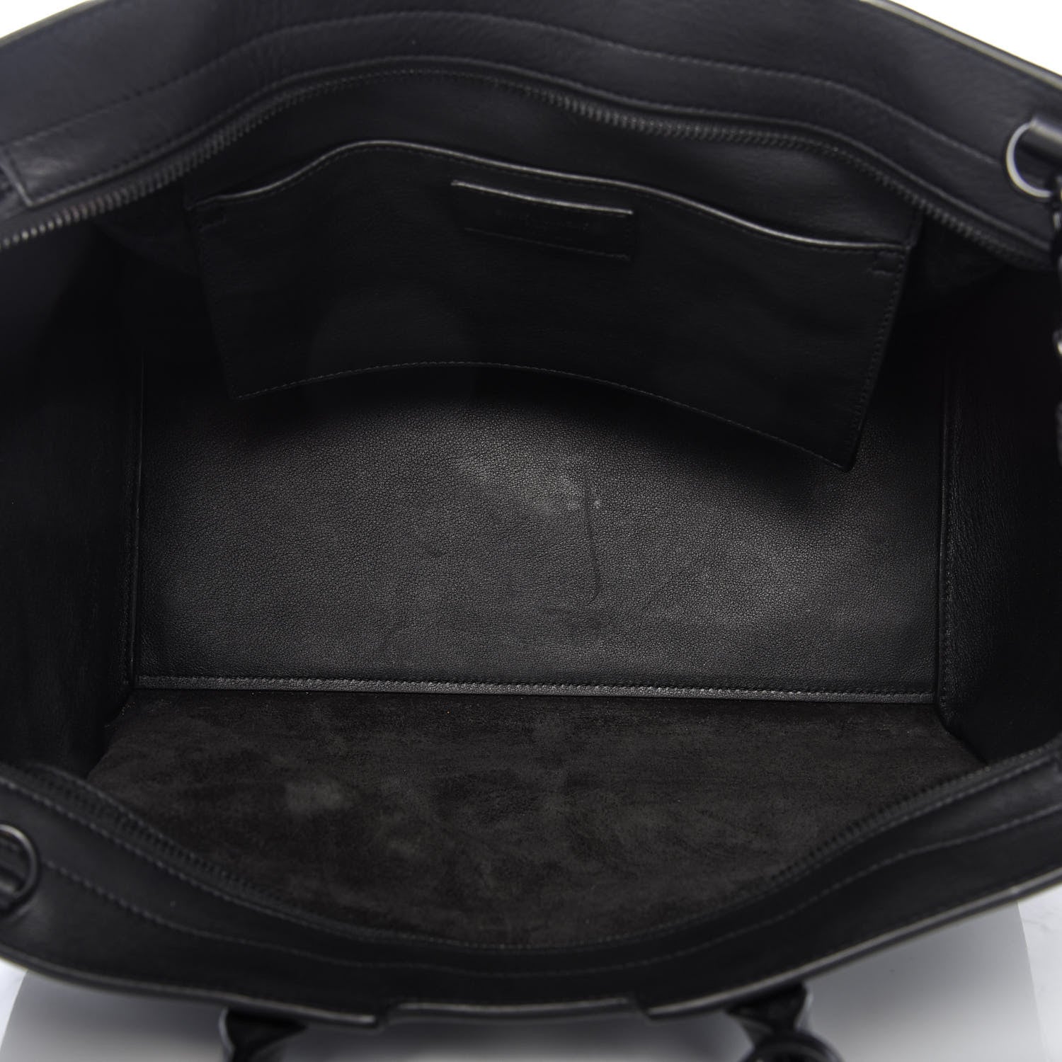 Saint Laurent Smooth Calfskin Crocodile Embossed Small Monogram Downtown Cabas Black 5 of 9