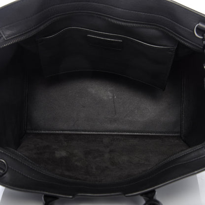 Saint Laurent Smooth Calfskin Crocodile Embossed Small Monogram Downtown Cabas Black 5 of 9