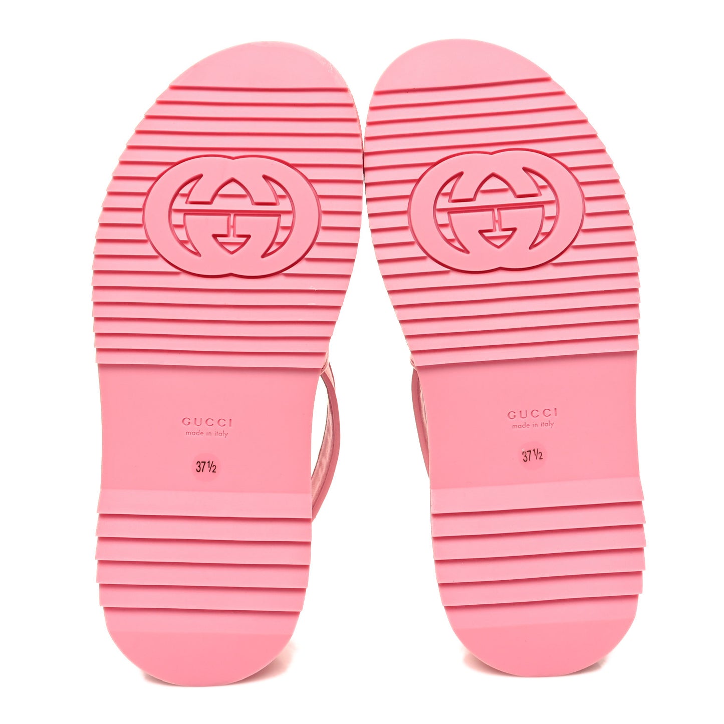 GG Supreme Monogram Granada Kid Angelina Platform 35mm Slingback Sandals 37.5 Cotton Candy Dark Cotton Candy Wild Rose