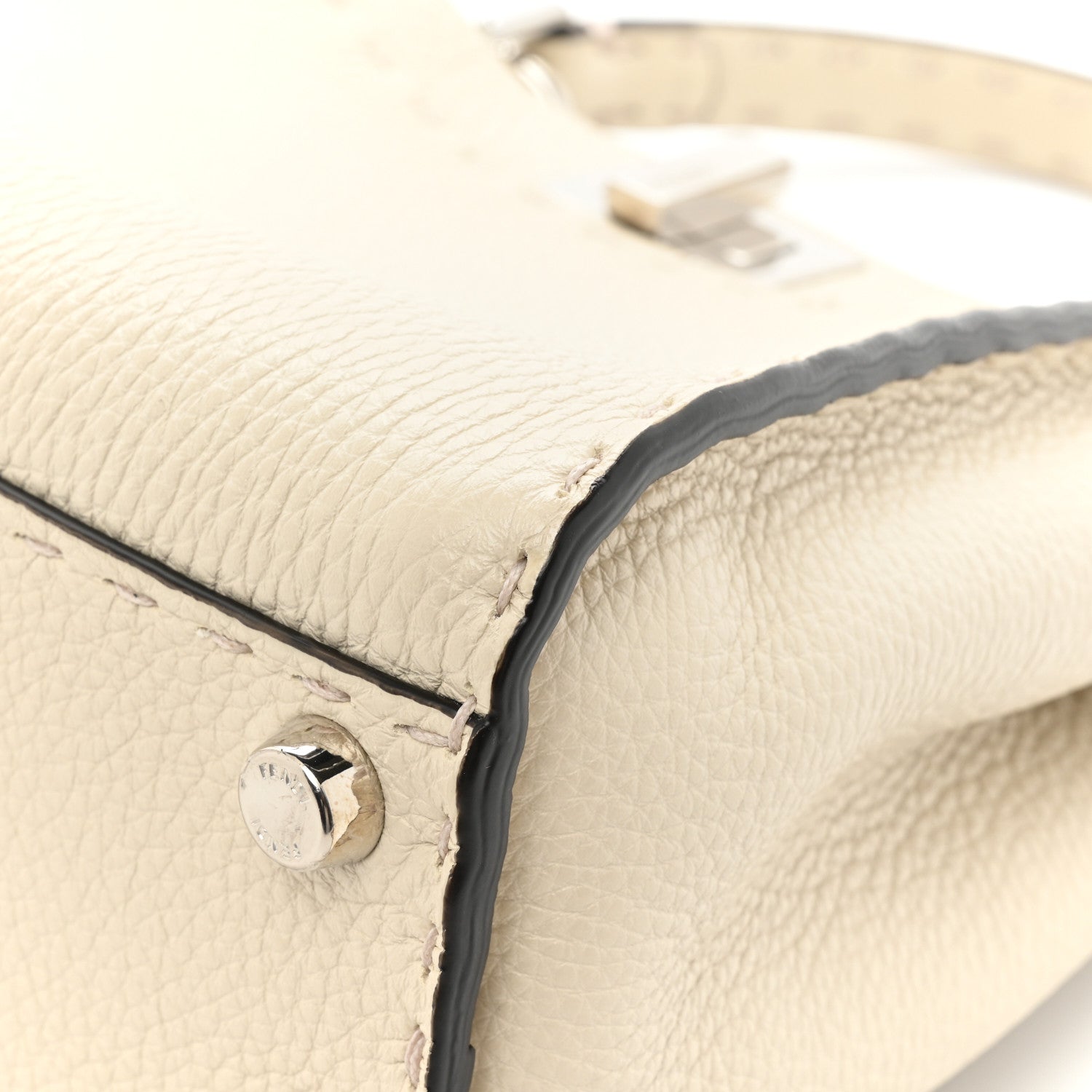 Fendi Cuoio Romano Selleria Mini Peekaboo Iconic Satchel Latte 12 of 13