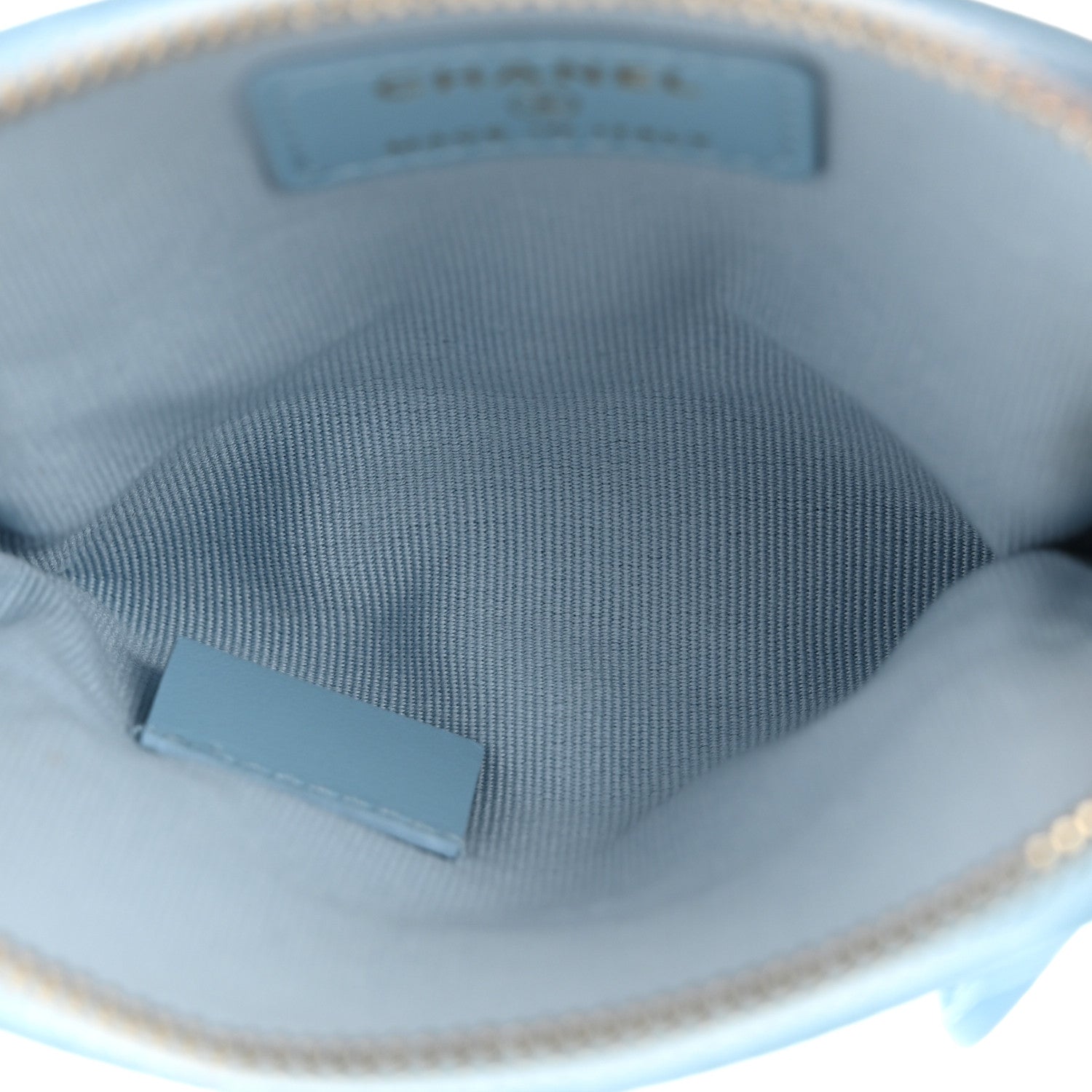 Chanel Caviar Quilted Zip Card Holder Wallet Light Blue 5 of 7