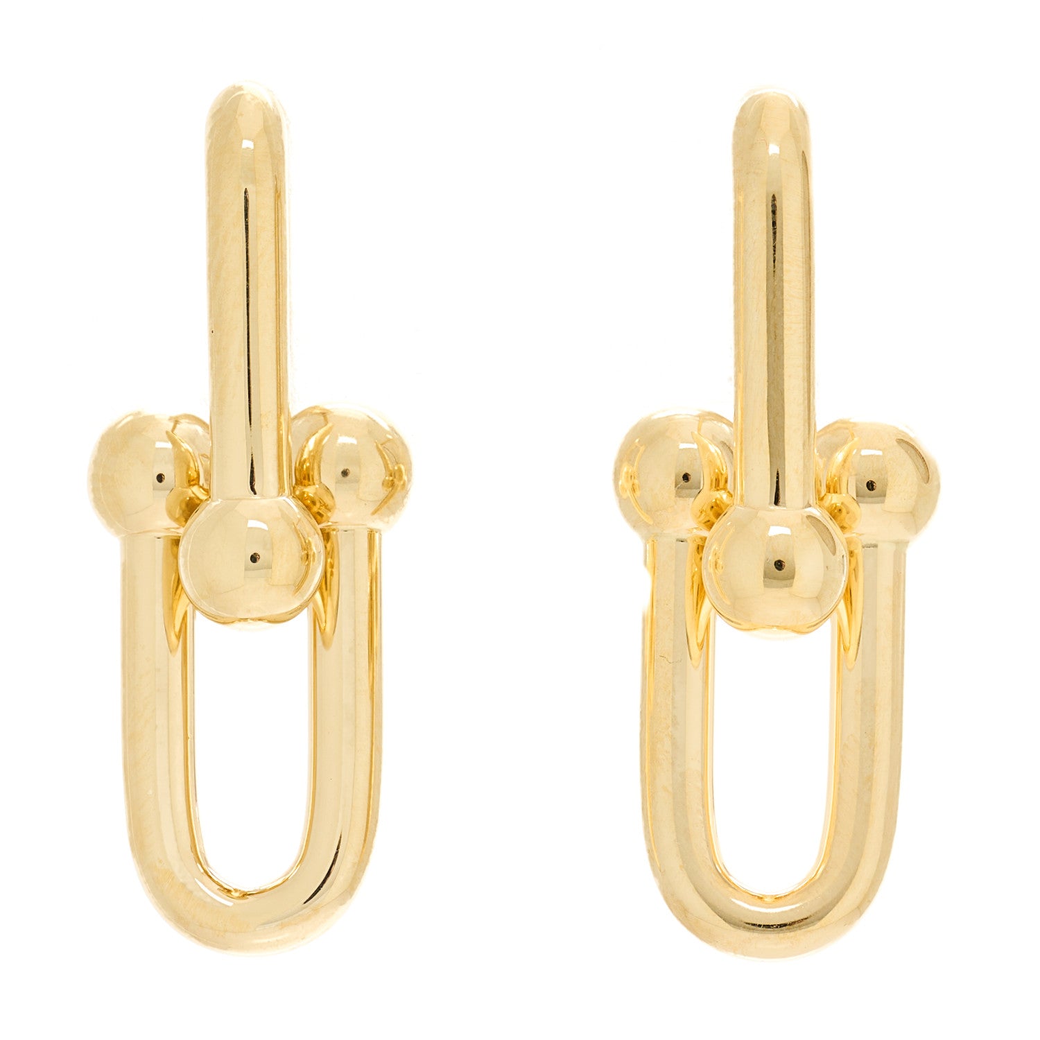 Tiffany 18K Yellow Gold Large HardWear Link Earrings 1 of 5