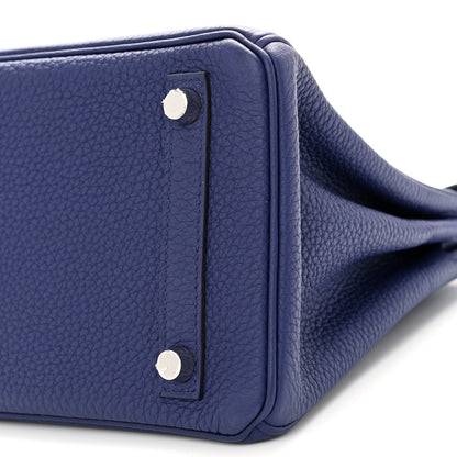 Hermes Togo Verso Birkin 25 Bleu Encre Orange 10 of 12