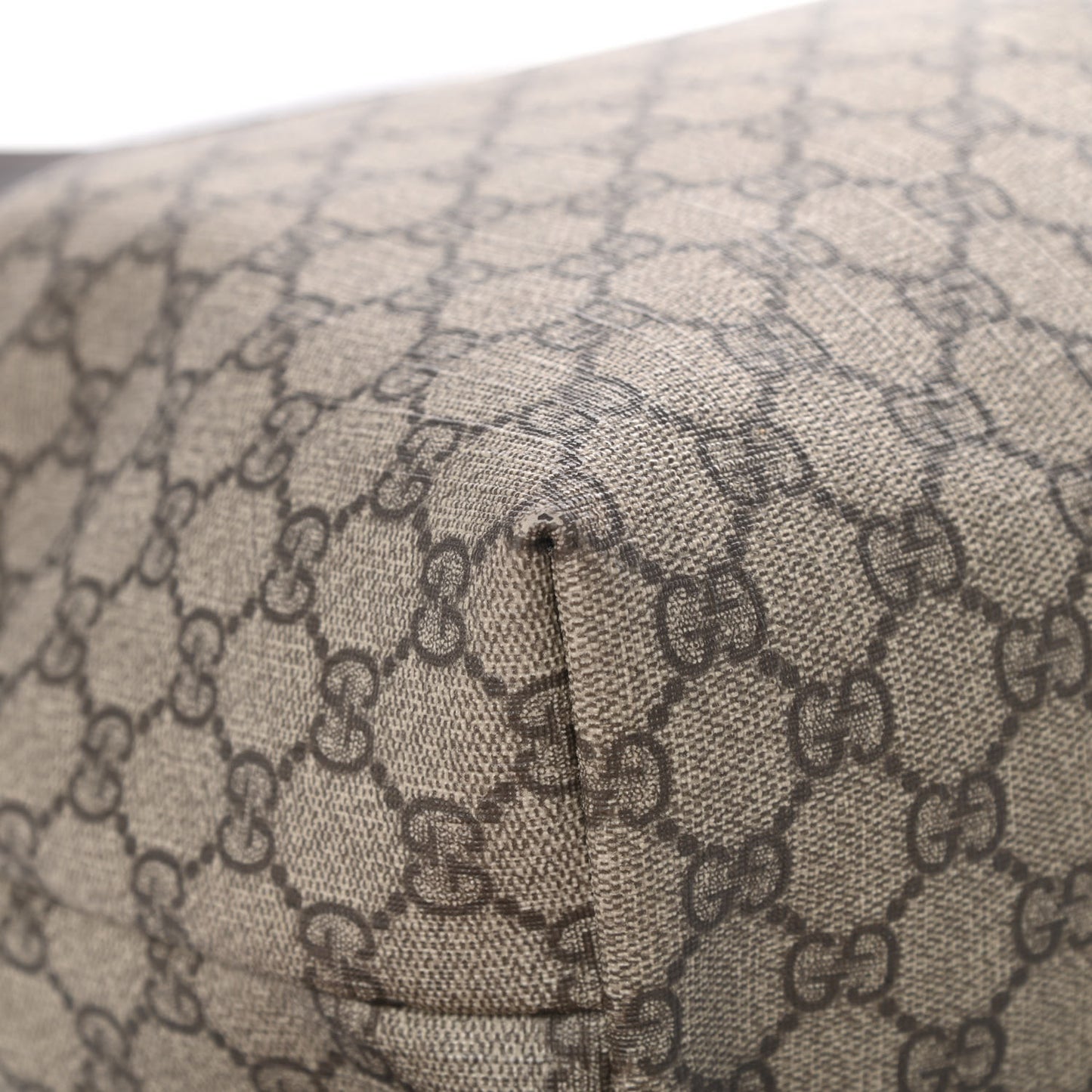 GG Supreme Monogram Large Zippered Shopping Tote Brown