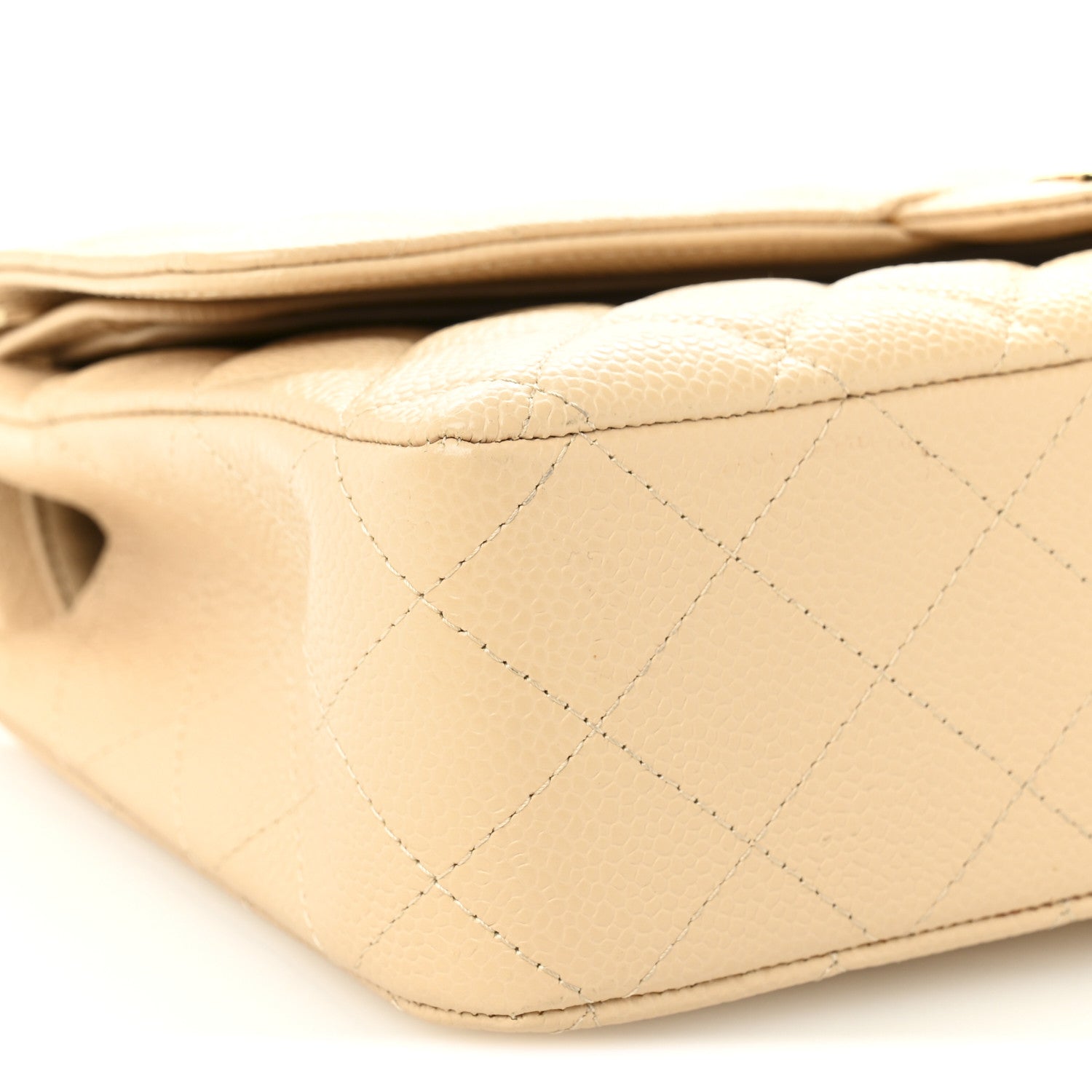 Chanel Caviar Quilted Medium Double Flap Beige 9 of 10