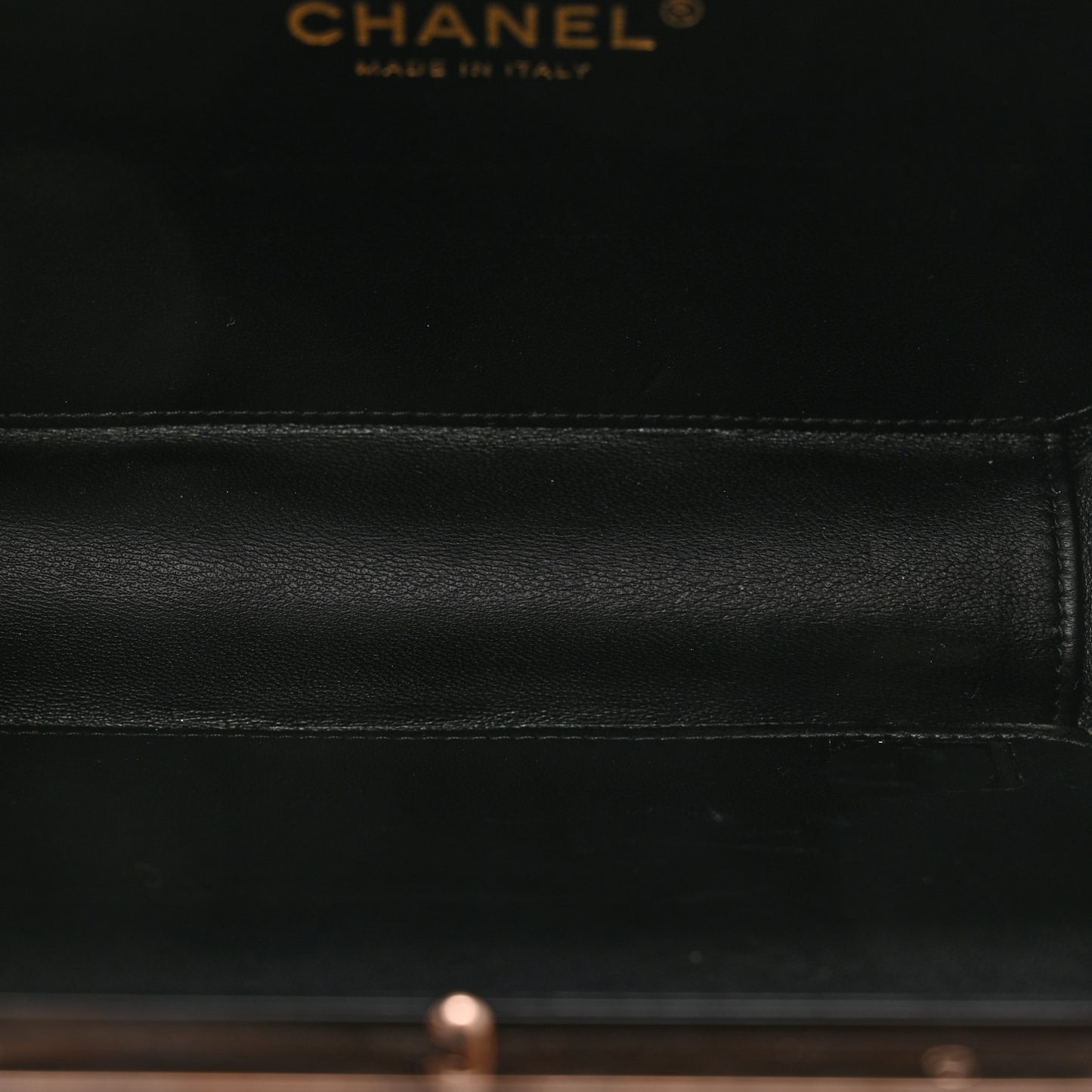 Plexiglass Crystal CC Minaudiere Clutch Black Copper