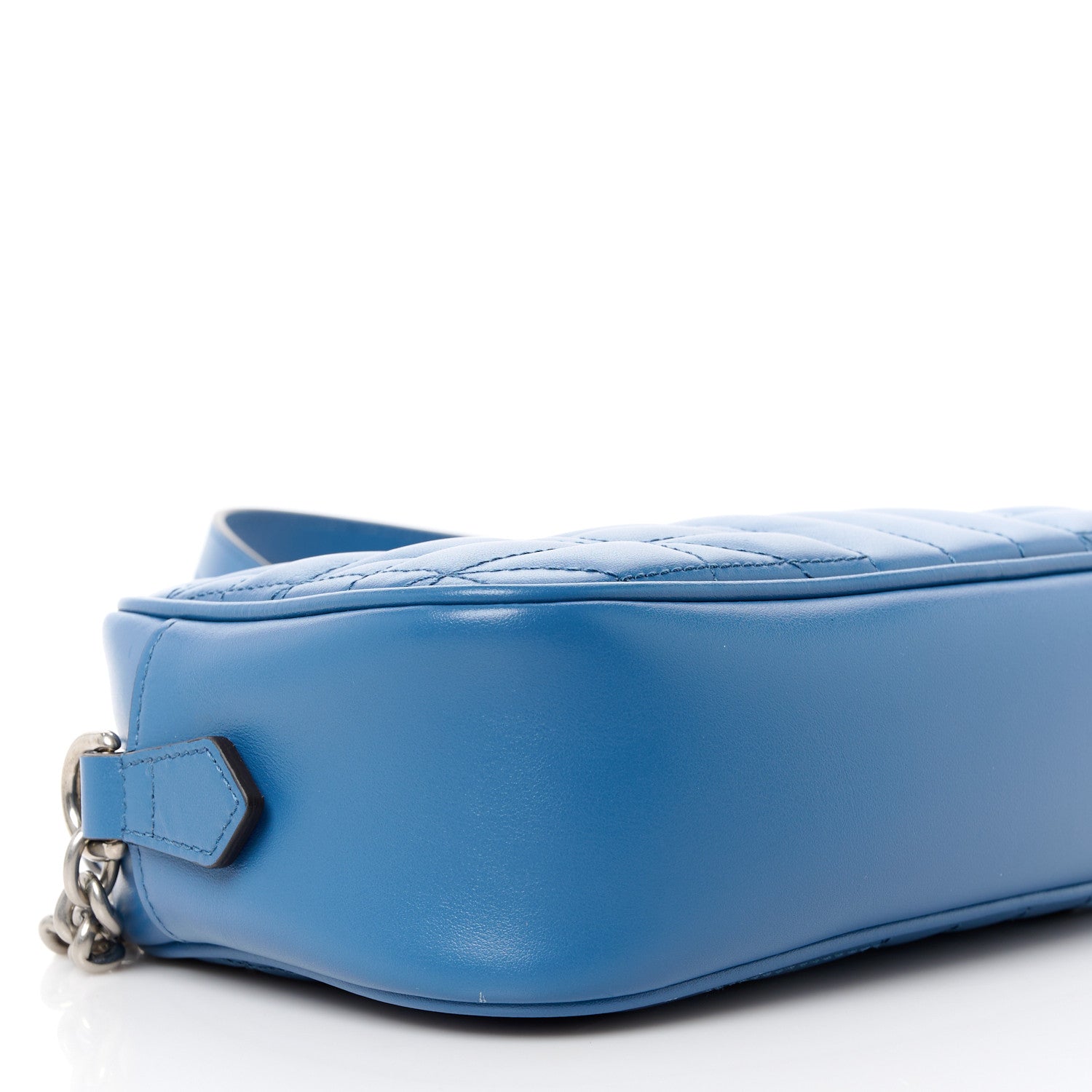 Gucci Calfskin Matelasse Aria Small GG Marmont Chain Shoulder Bag Clear Blue 10 of 11