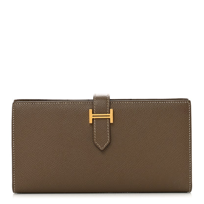 Hermes Epsom Bearn Gusset Wallet Etoupe 1 of 8