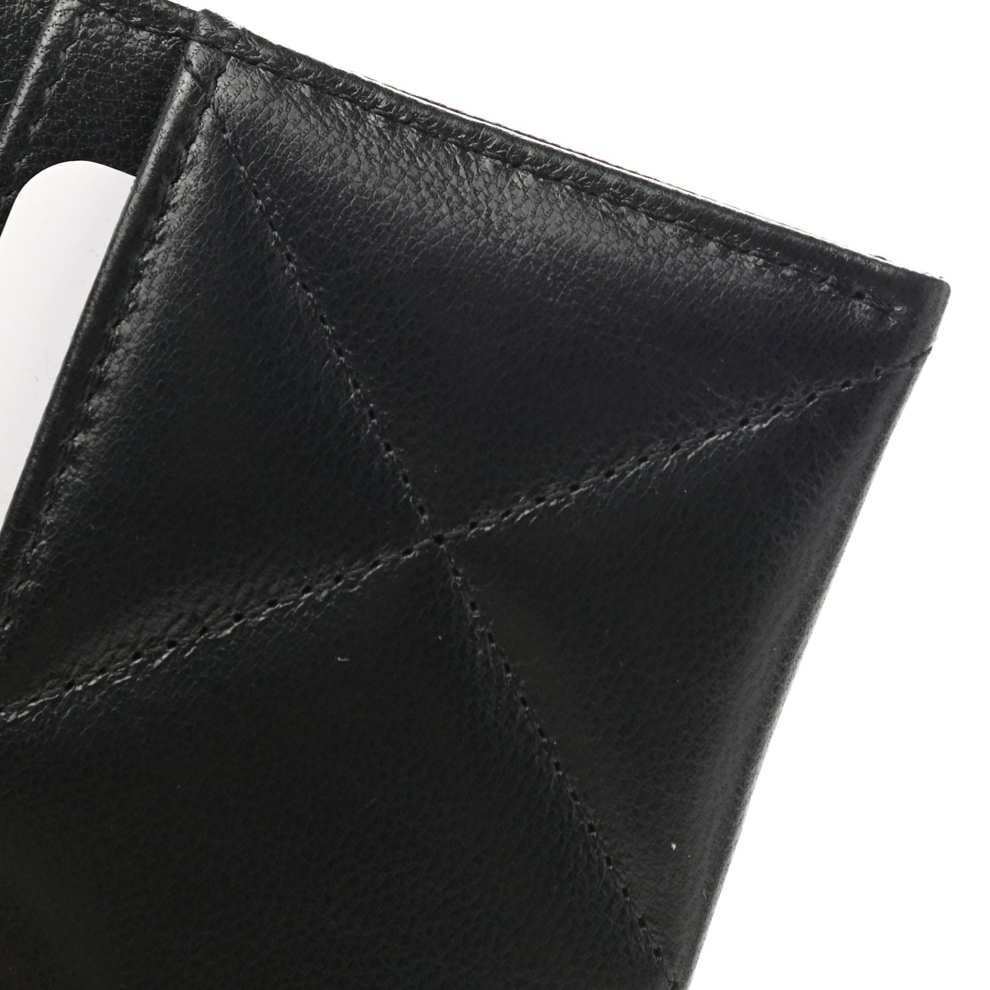 Lambskin Quilted Chanel 19 Card Holder Black