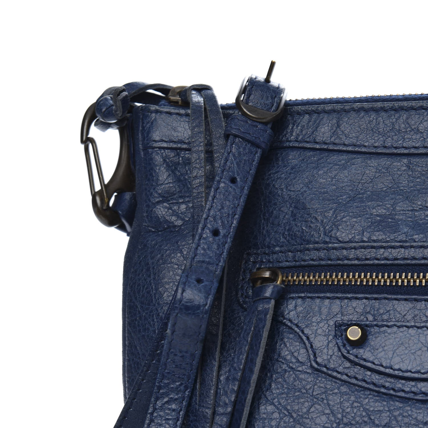 Balenciaga Agneau Classic Hardware Flat Crossbody Bleu Mineral 14 of 16