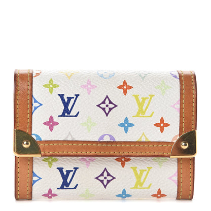 Louis Vuitton Monogram Multicolor Porte-Monnaie Plat Coin Purse White 1 of 6