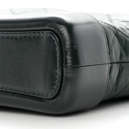Chanel Aged Calfskin Quilted Small Gabrielle Hobo Dark Green 10 of 14