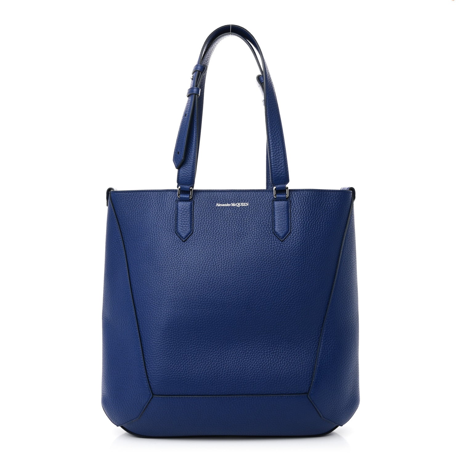 Alexander McQueen Grained Calfskin Medium Edge Tote Blue 1 of 9