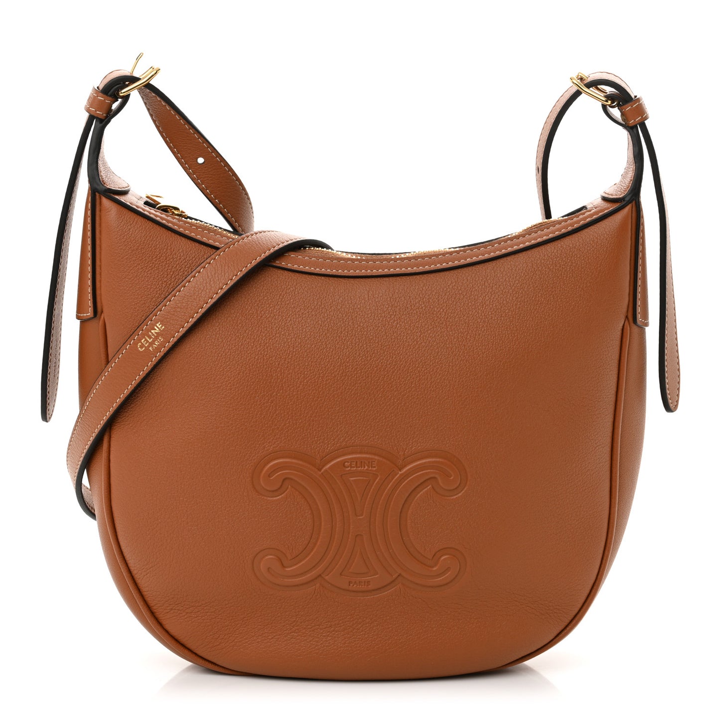 Supple Calfskin Small Triomphe Heloise Shoulder Bag Tan