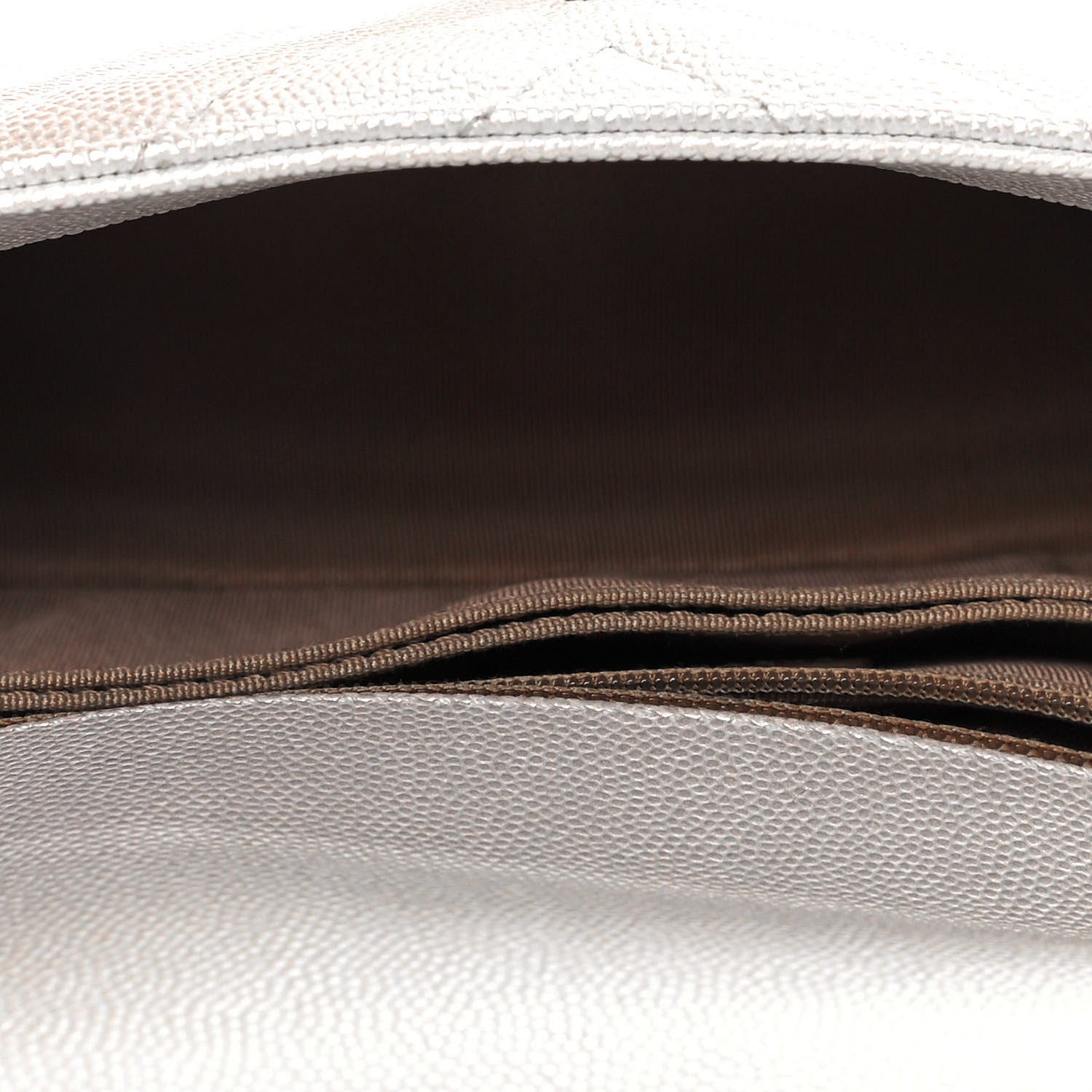 Chanel Iridescent Caviar Chevron Quilted Mini Coco Handle Flap White 5 of 12