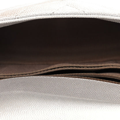 Chanel Iridescent Caviar Chevron Quilted Mini Coco Handle Flap White 5 of 12