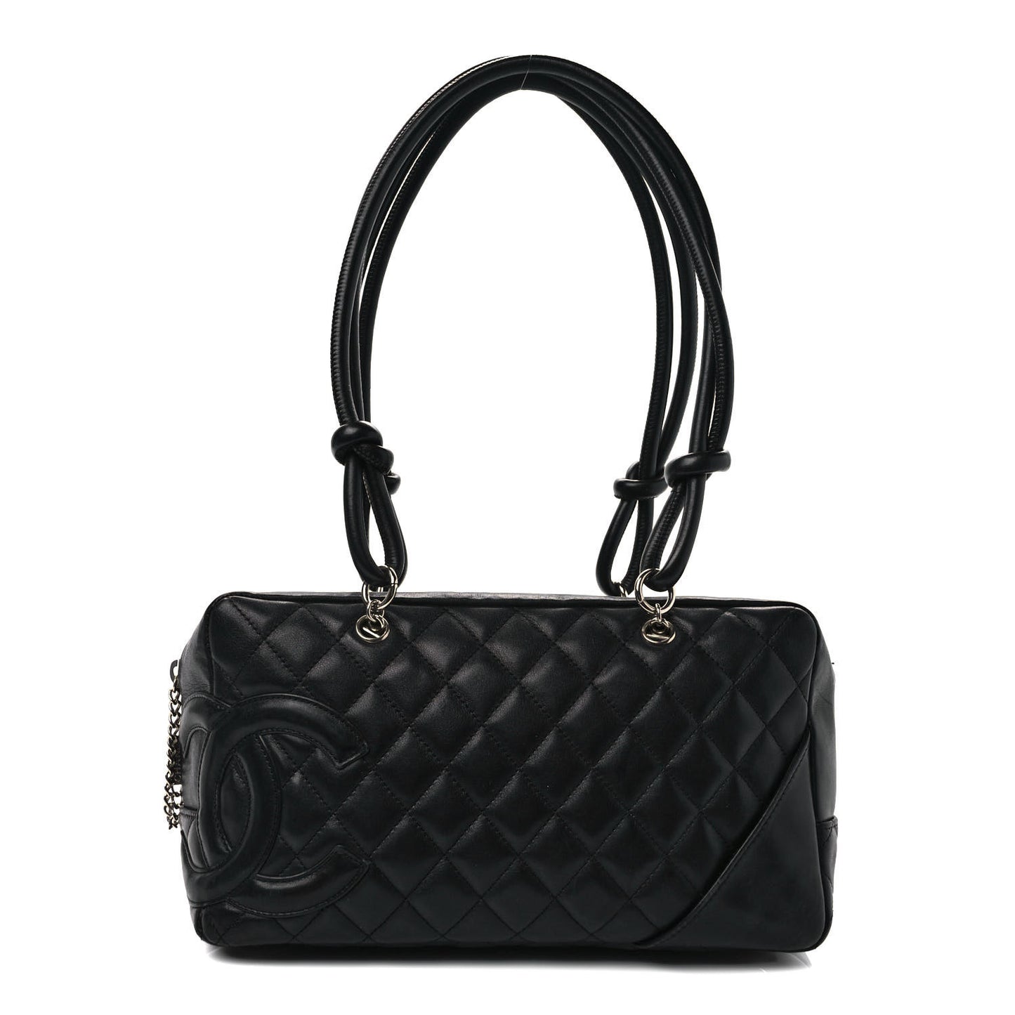 Calfskin Quilted Large Cambon Bowler Black