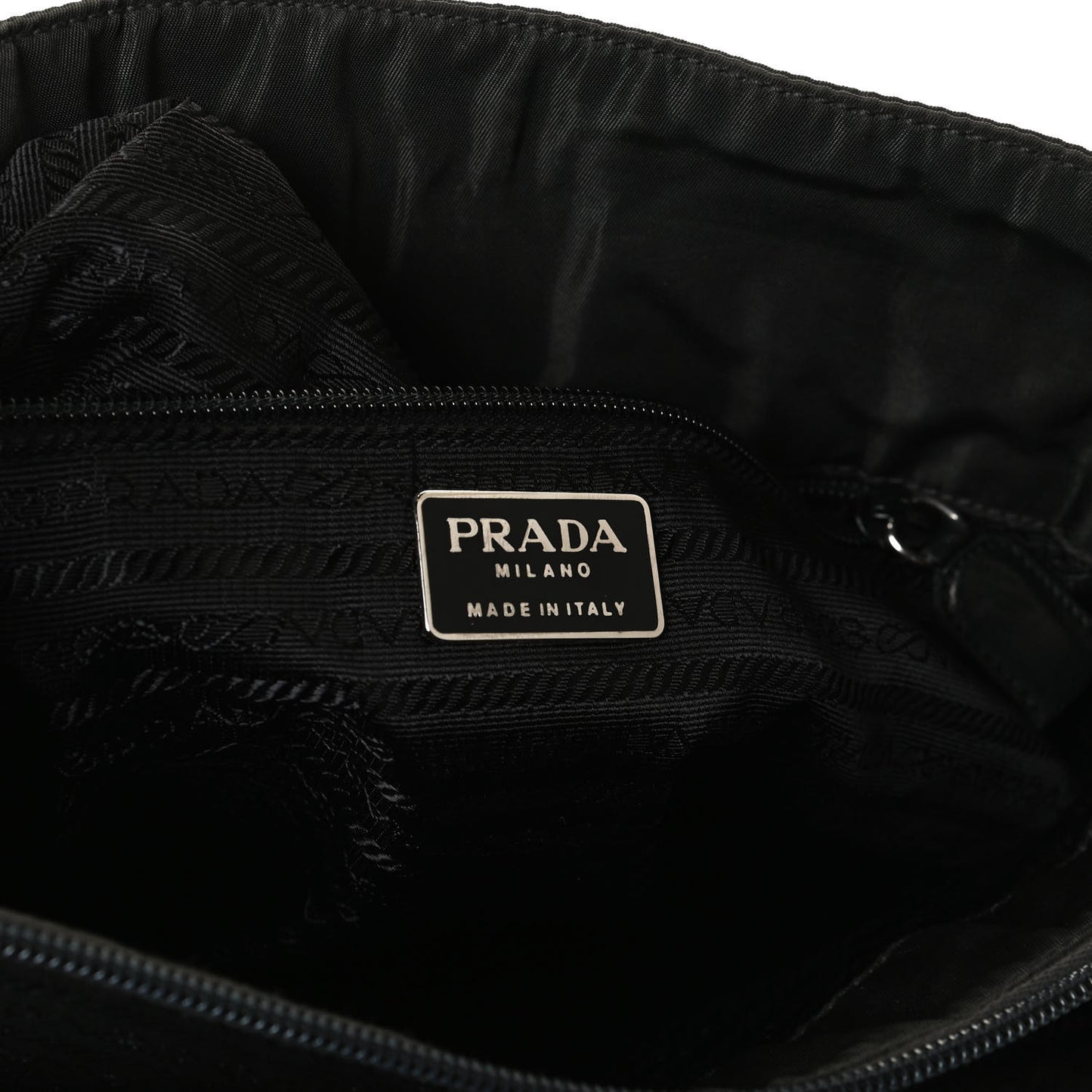 Tessuto Nylon Chain Shoulder Bag Black