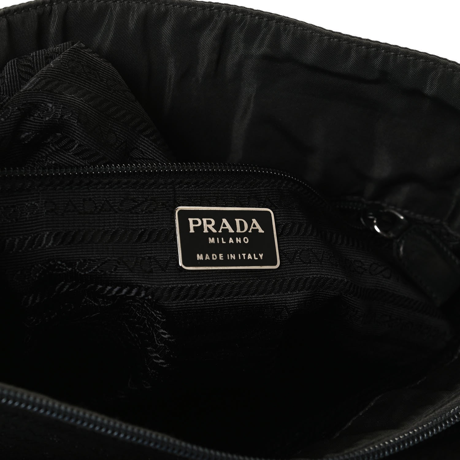 Prada Tessuto Nylon Chain Shoulder Bag Black 5 of 9