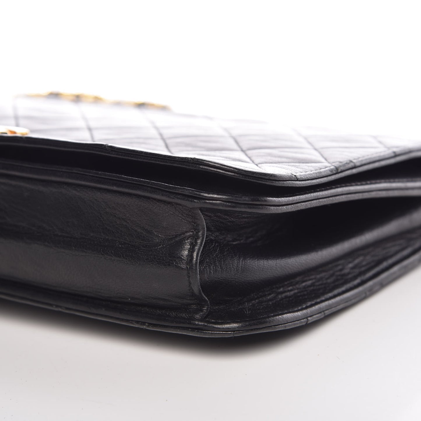 Lambskin Quilted Small Single Flap Black