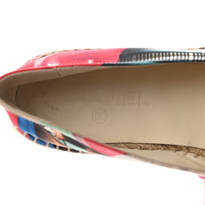 Chanel Fabric Patent CC Espadrilles 38 Multicolor Black 8 of 12