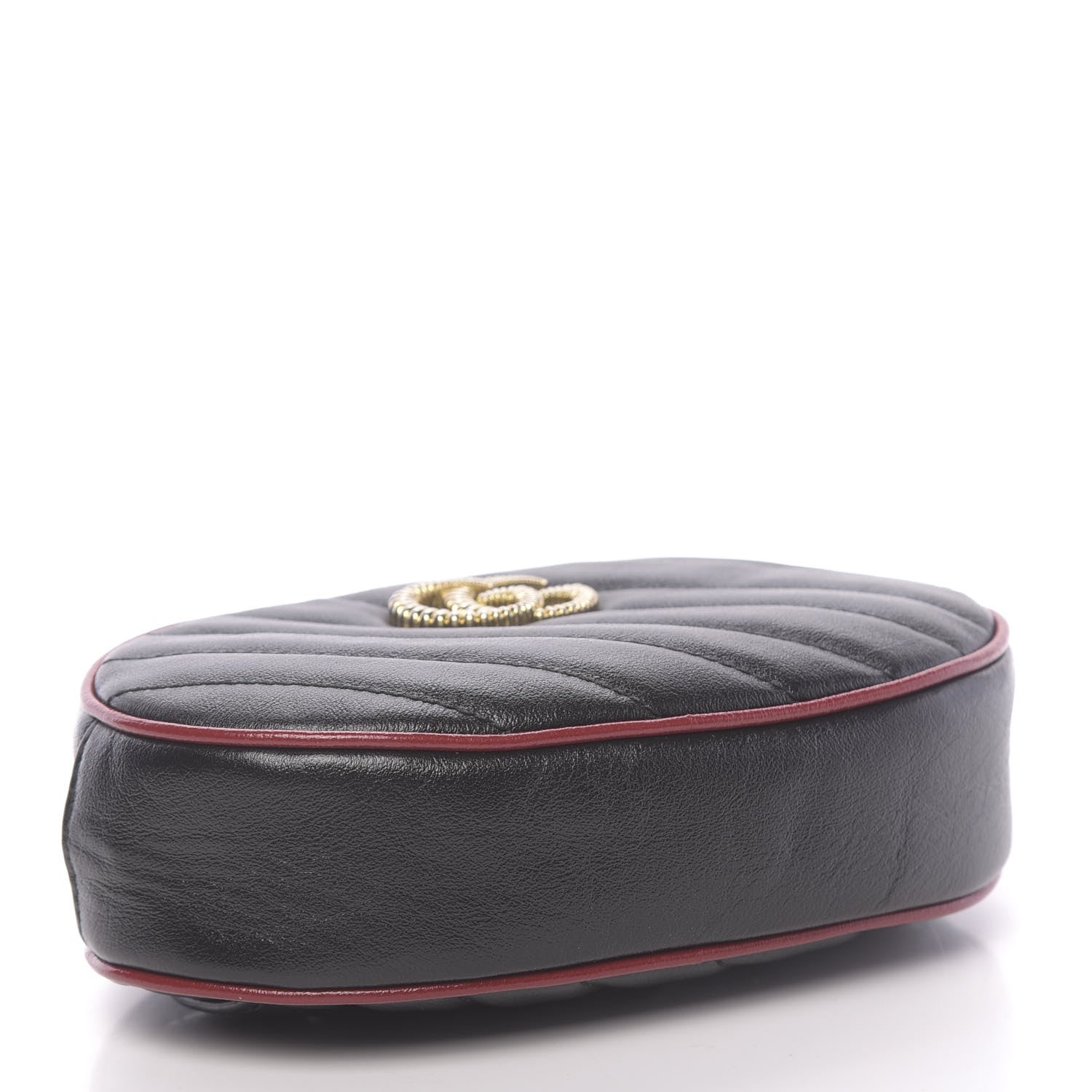 Gucci Azalea Calfskin Matelasse Diagonal Torchon GG Marmont Belt Bag 85 34 Black Romantic Cerise 4 of 10