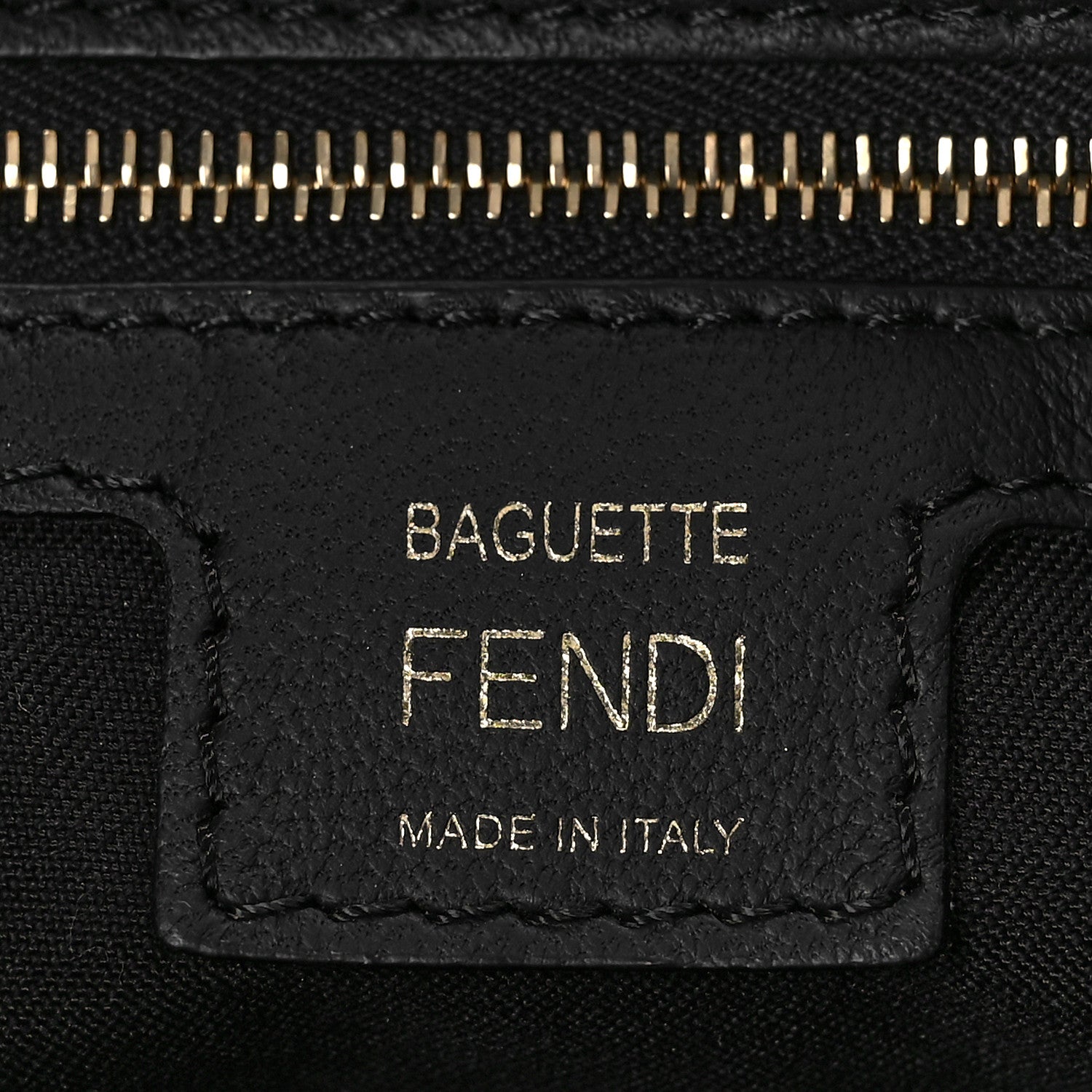 Fendi Nappa FF 1974 Embossed Baguette Black 6 of 8