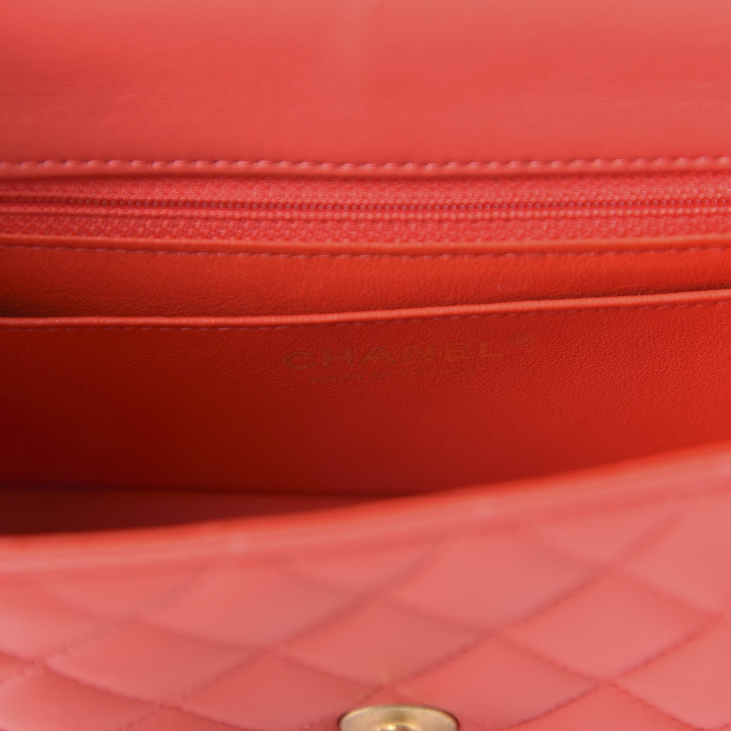 Chanel Lambskin Quilted Mini Rectangular Flap Red 14 of 19