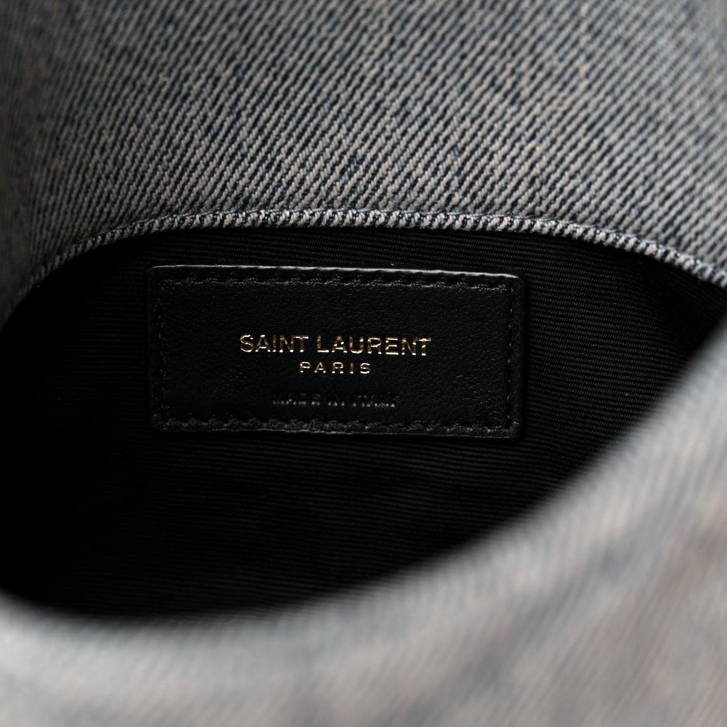 Saint Laurent Denim Quilted Monogram Loulou Puffer Pouch Clutch Blue Gray Light Azur 7 of 10