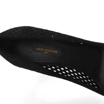 Louis Vuitton Suede Perforated Eyeline Pumps 37.5 Black 7 of 8