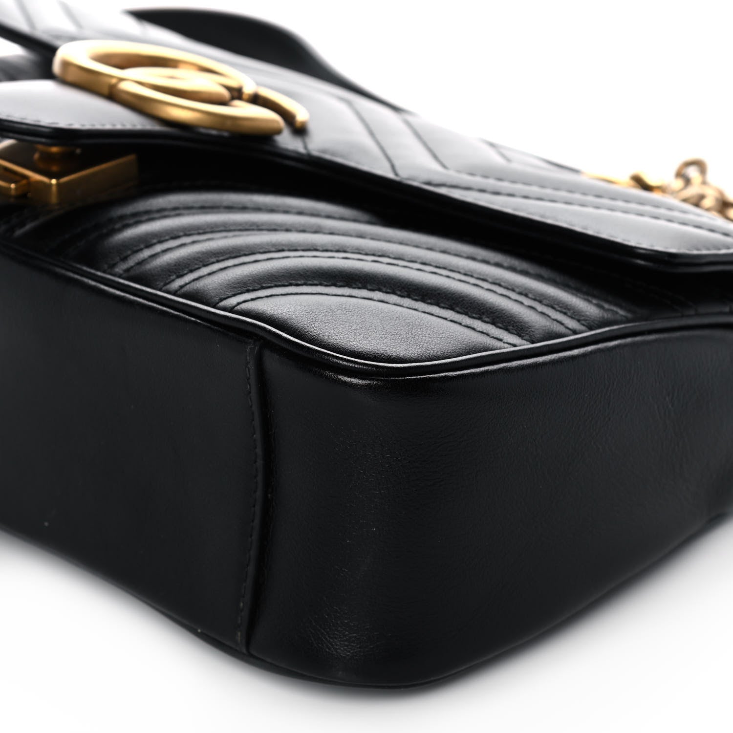 Gucci Calfskin Matelasse Small GG Marmont Shoulder Bag Black 11 of 11