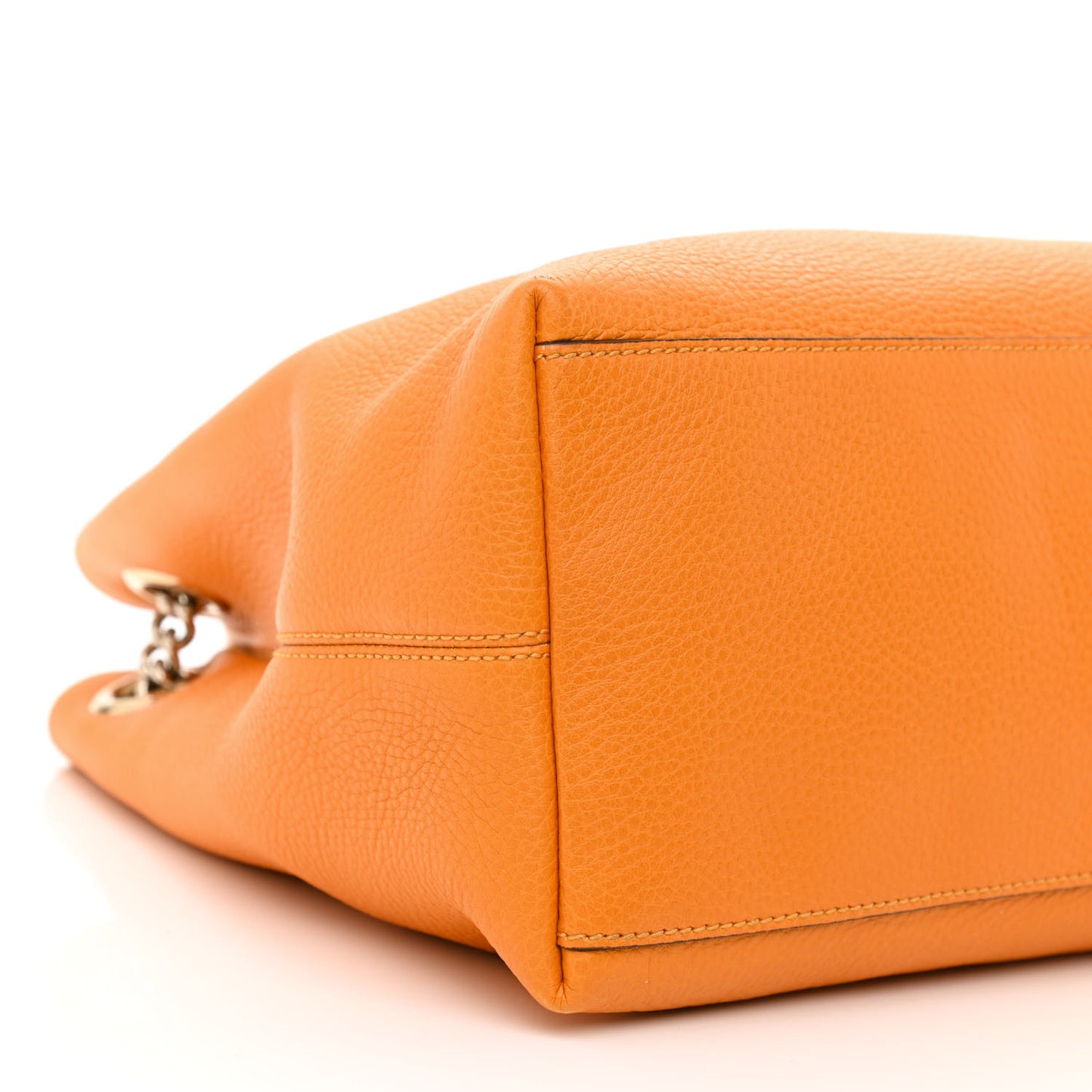 Pebbled Calfskin Medium Soho Chain Shoulder Bag Curcuma
