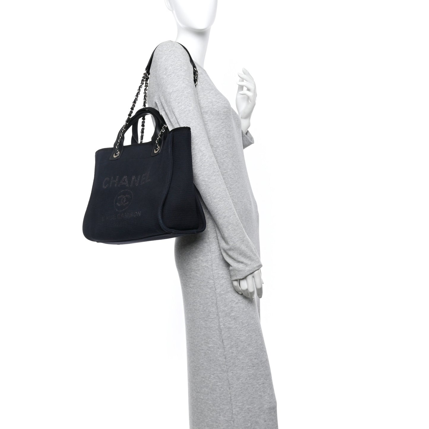 Mixed Fibers Small Deauville Tote Dark Blue