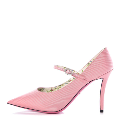Gucci Moire Fabric Virginia Mary Jane Pumps 39 Pink 1 of 8