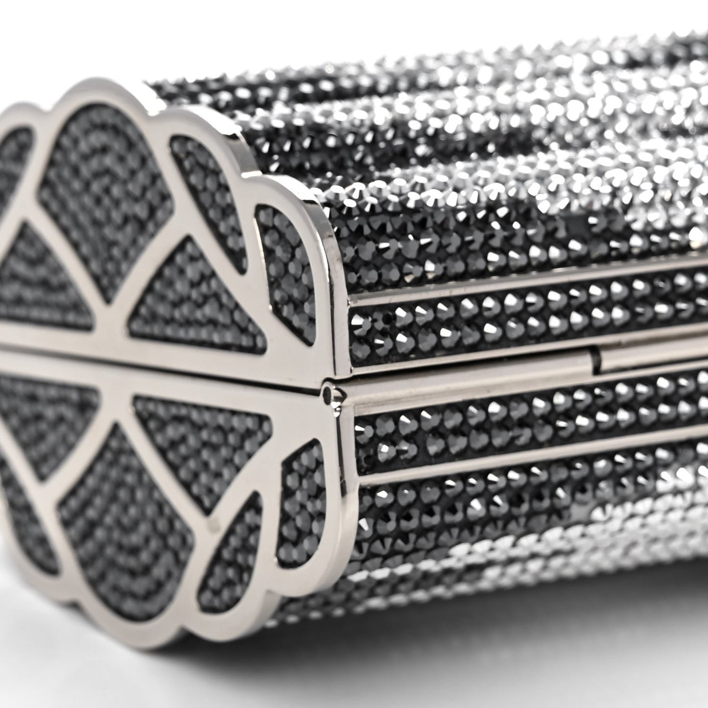 Swarovski Crystal Cosmojet Minaudiere Clutch Black Silver