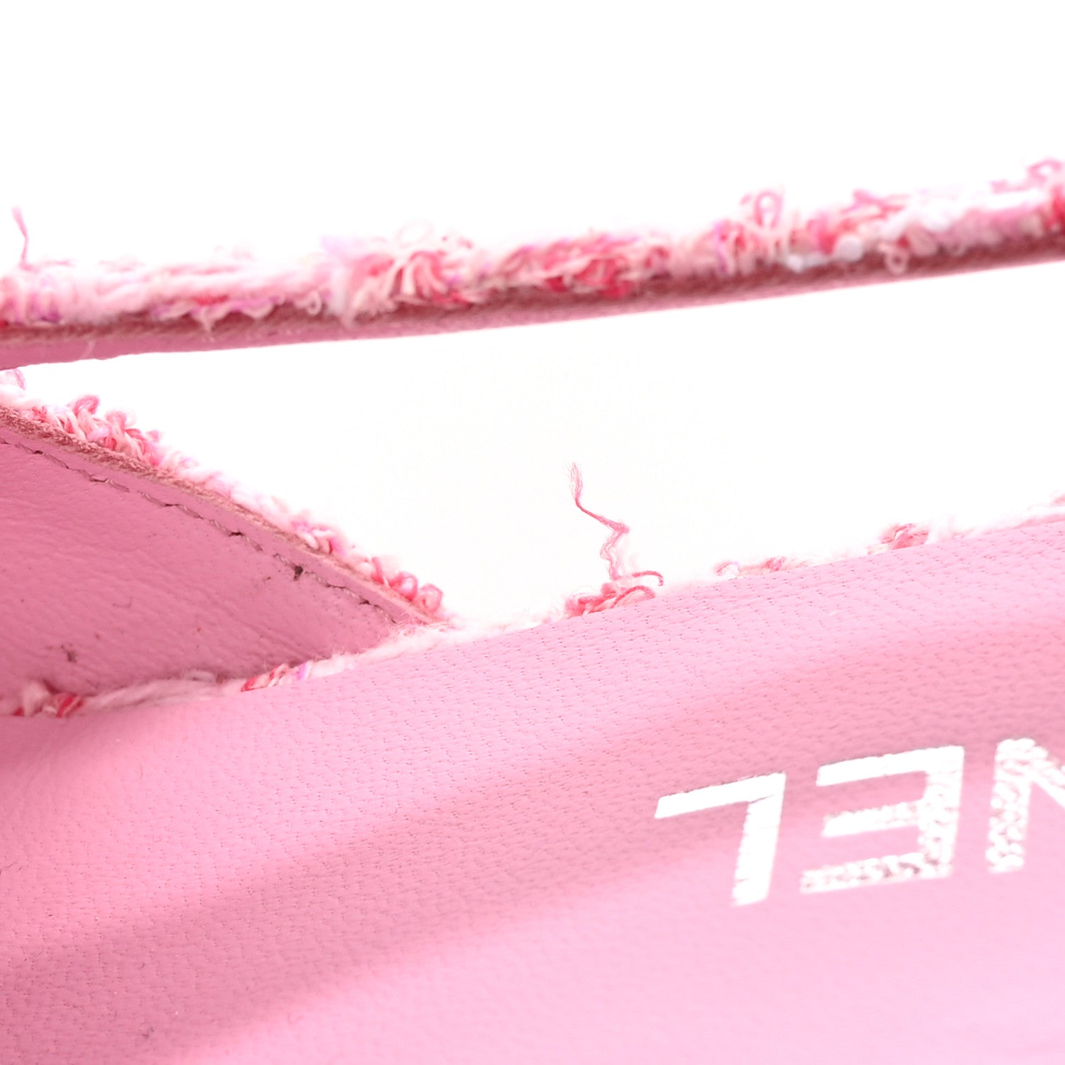 Chanel Tweed Grosgrain Cap Toe CC Slingback Pumps 37 Pink Black 11 of 13