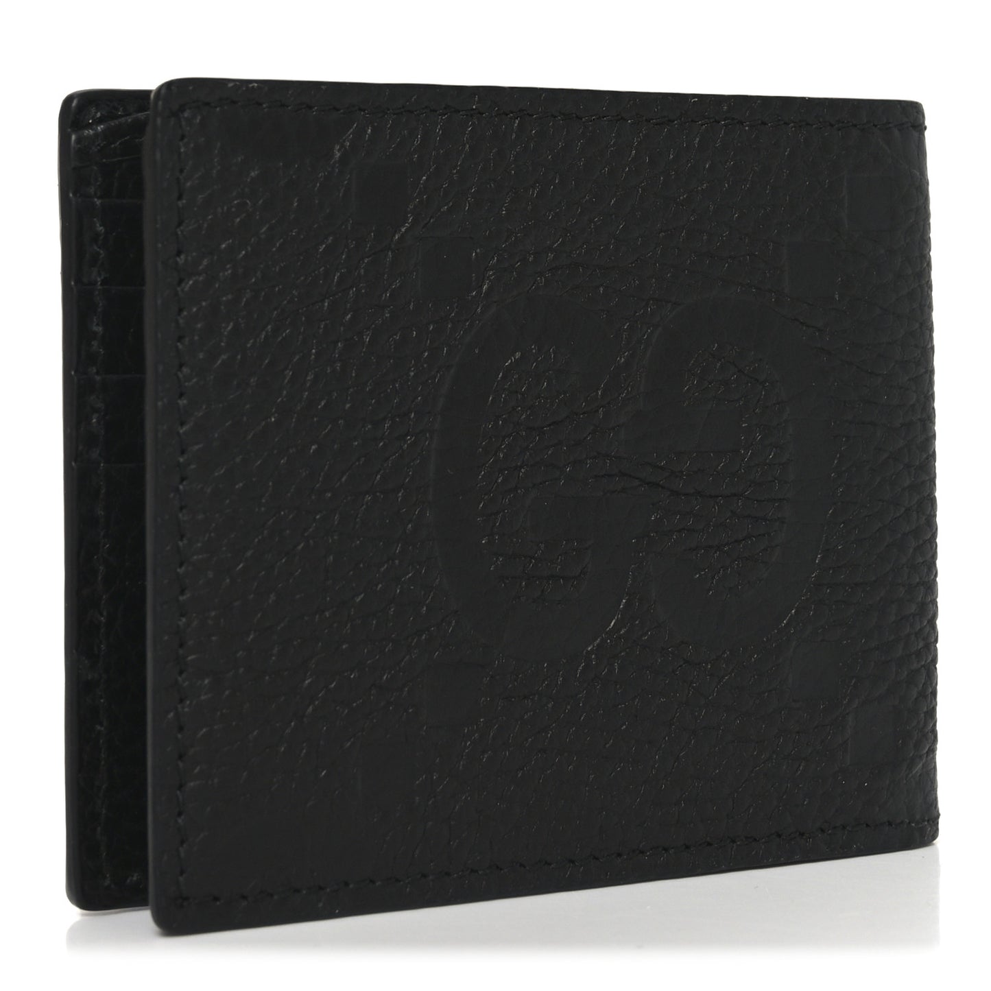 Piuma Calfskin Jumbo GG Embossed Wallet Black