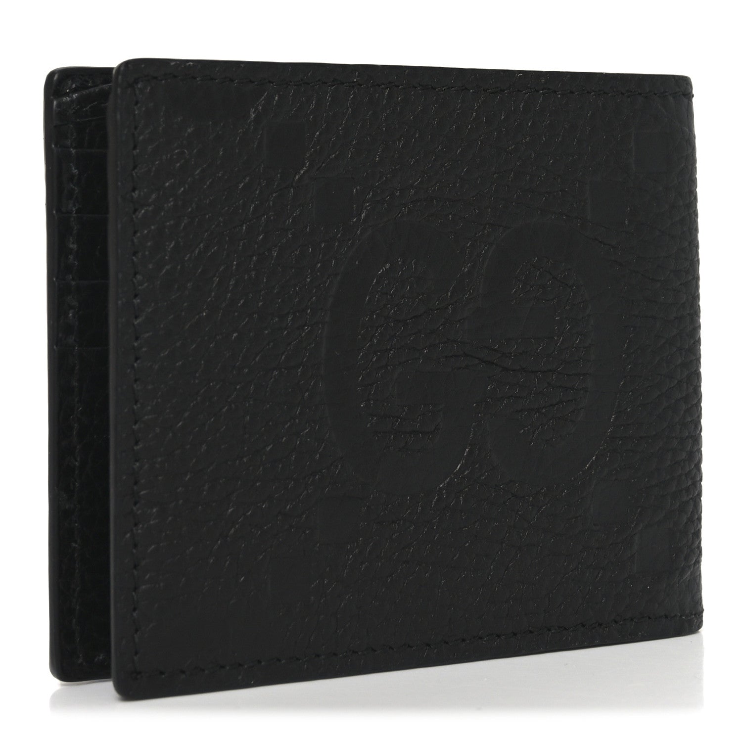 Gucci Piuma Calfskin Jumbo GG Embossed Wallet Black 3 of 7