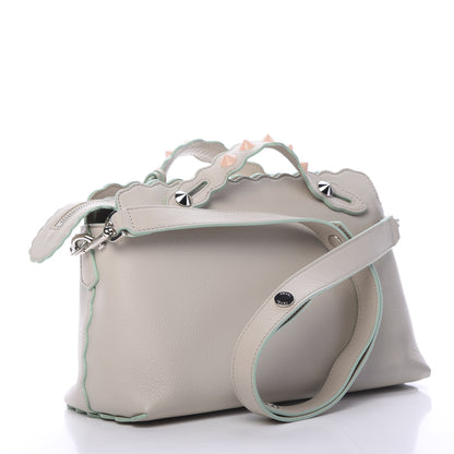 Fendi Vitello Dolce Scalloped Studded Medium By The Way Boston Bag Latte 2 of 9