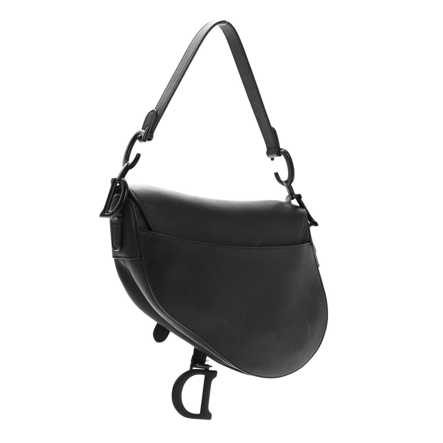 Ultra Matte Calfskin Saddle Bag Black