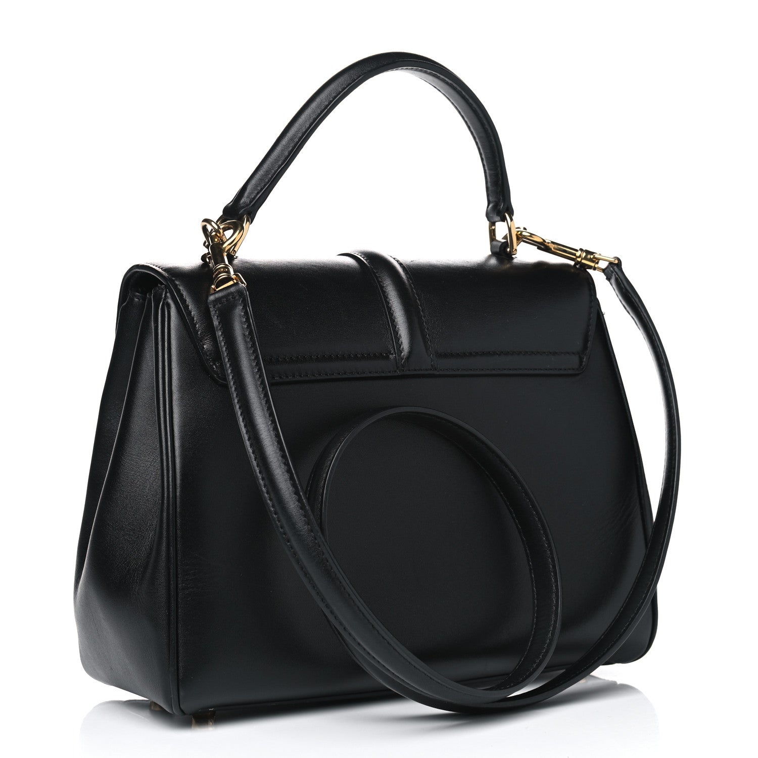 Celine Satinated Calfskin Small 16 Top Handle Bag Black 2 of 11