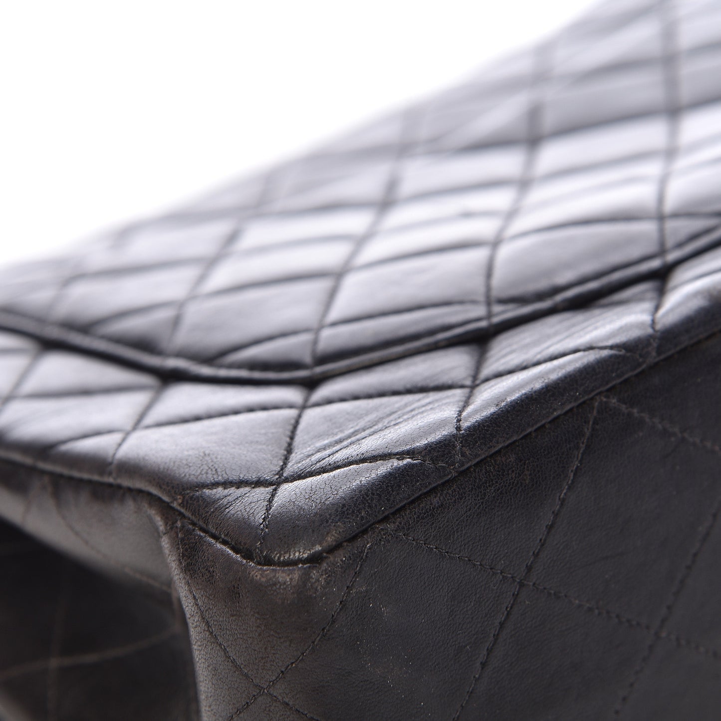 Lambskin Quilted Jumbo Single Flap Black