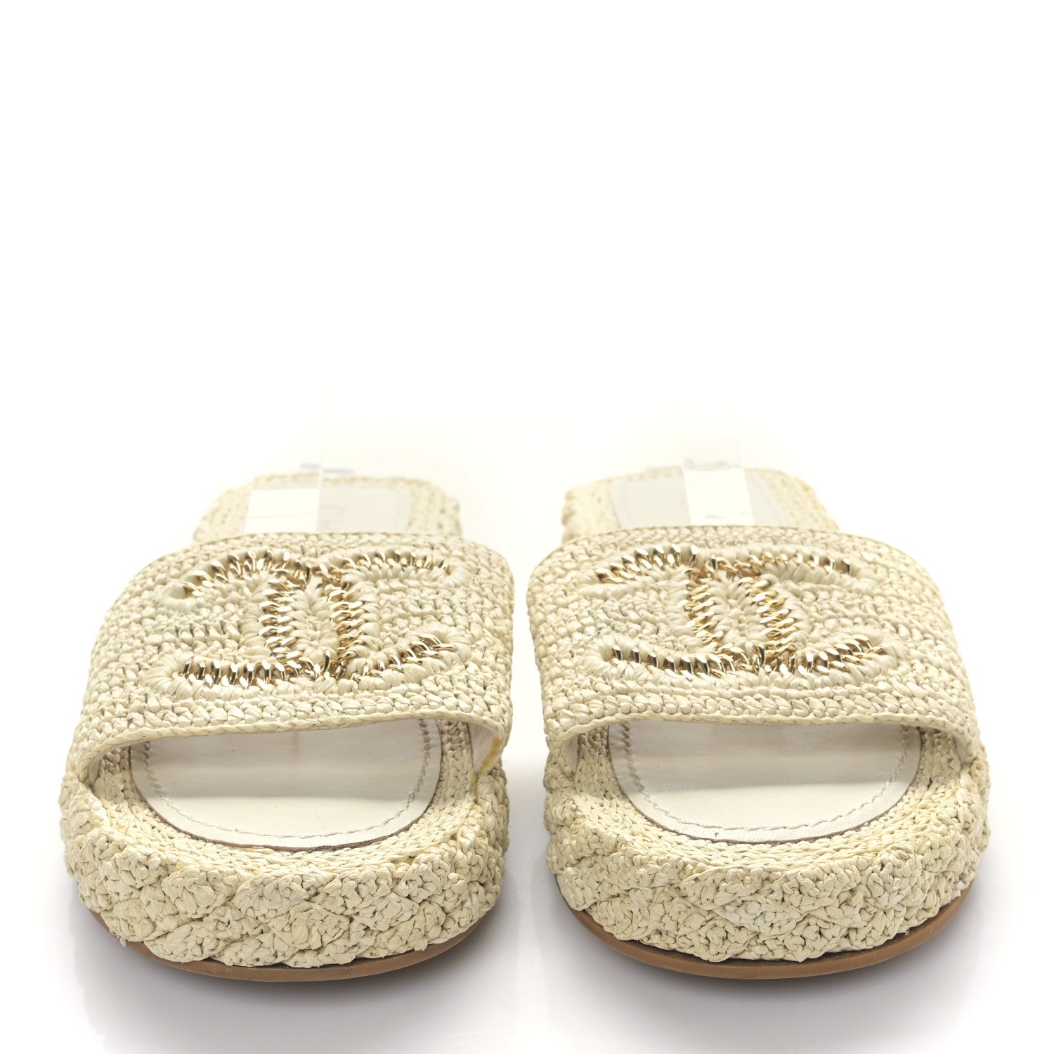 Chanel Braided Cord CC Mules 39 Light Beige 2 of 8