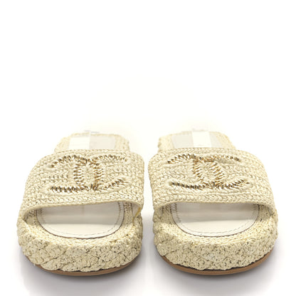 Chanel Braided Cord CC Mules 39 Light Beige 2 of 8
