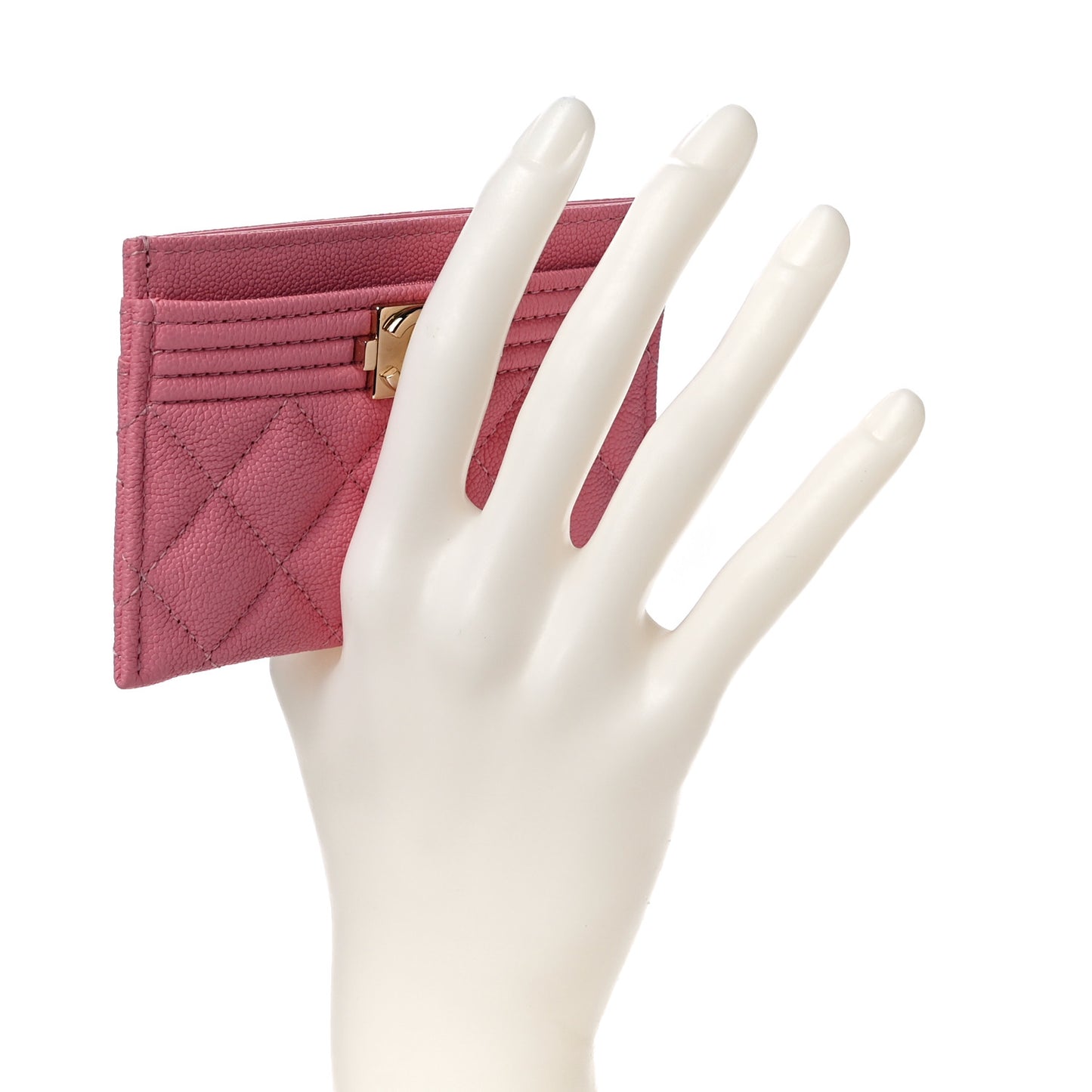 Caviar Quilted Boy Card Holder Pink