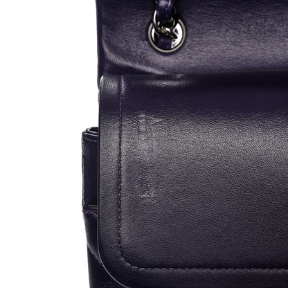 Chanel Lambskin Quilted Jumbo Double Flap Dark Purple 9 of 11