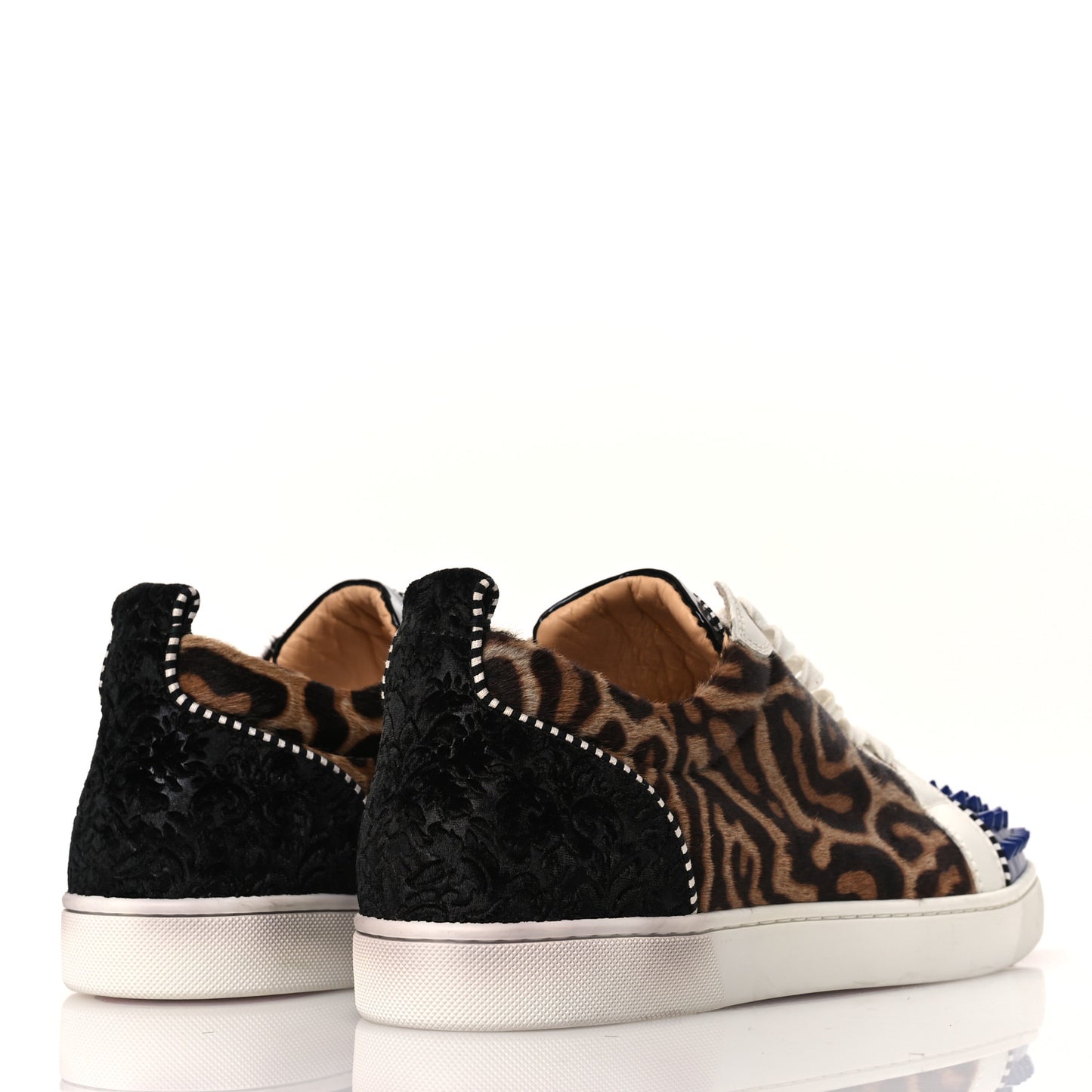 Calfskin Patent Spikes Mens Loubikick Flat Sneakers 45 Multi