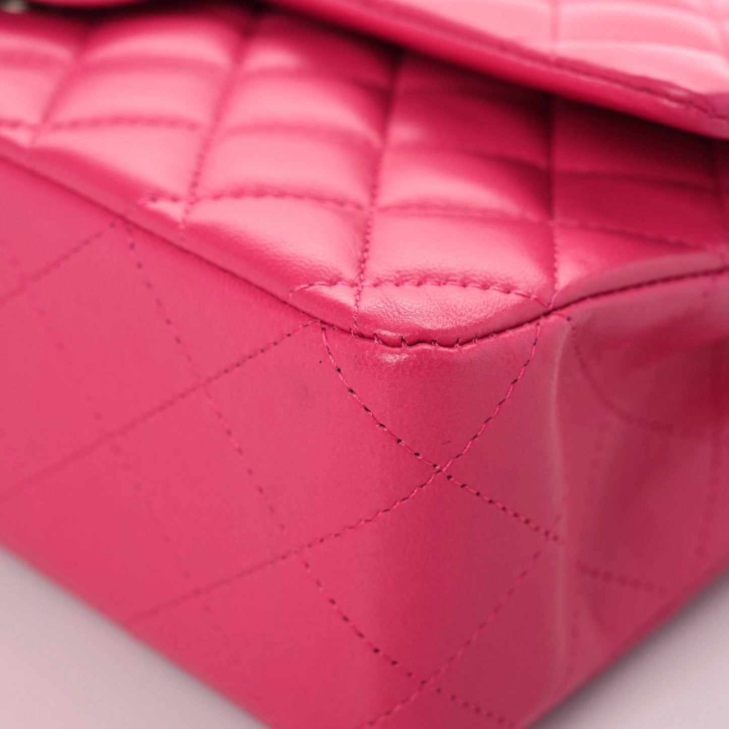 Lambskin Quilted Medium Double Flap Dark Pink